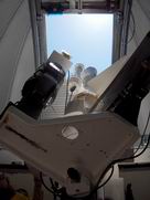 Solar telescope feeding coronagraph