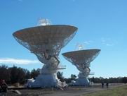 Closeup of two antennas
