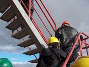 Climbing the catwalks.