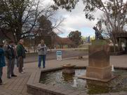 Dog on Tuckerbox monument