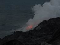 lava flowing into the ocean