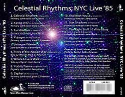 Celestial Rhythms: NYC Live '85 tray card